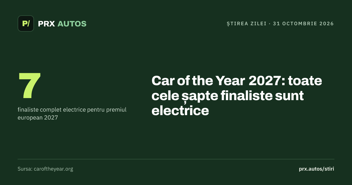 Car of the Year 2027: toate cele șapte finaliste sunt electrice